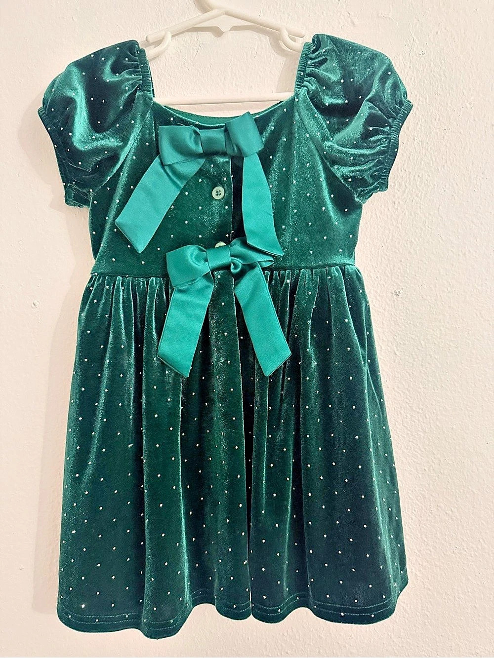 Girls 2t Green Polka Dot Dress